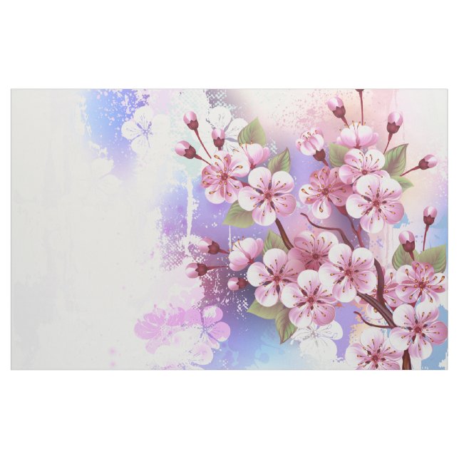 Rosa Sakura på målningsbakgrund Tyg (Yard)