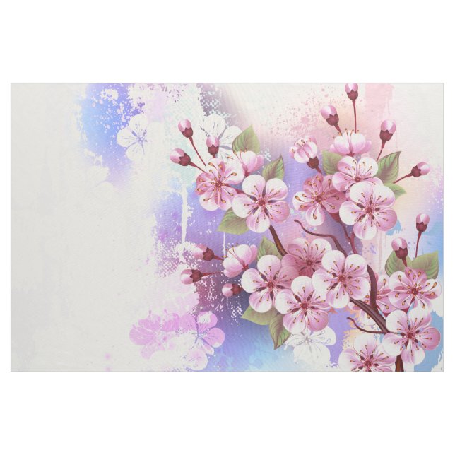 Rosa Sakura på målningsbakgrund Tyg (Yard)