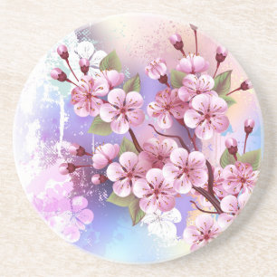 Rosa Sakura på målningsbakgrund Underlägg