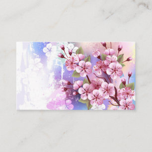 Rosa Sakura på målningsbakgrund Visitkort