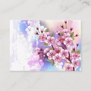 Rosa Sakura på målningsbakgrund Visitkort