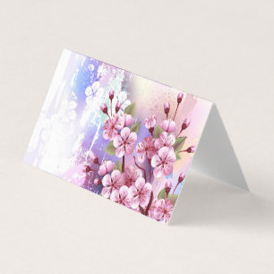 Rosa Sakura på målningsbakgrund Visitkort