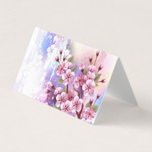 Rosa Sakura på målningsbakgrund Visitkort