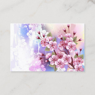 Rosa Sakura på målningsbakgrund Visitkort
