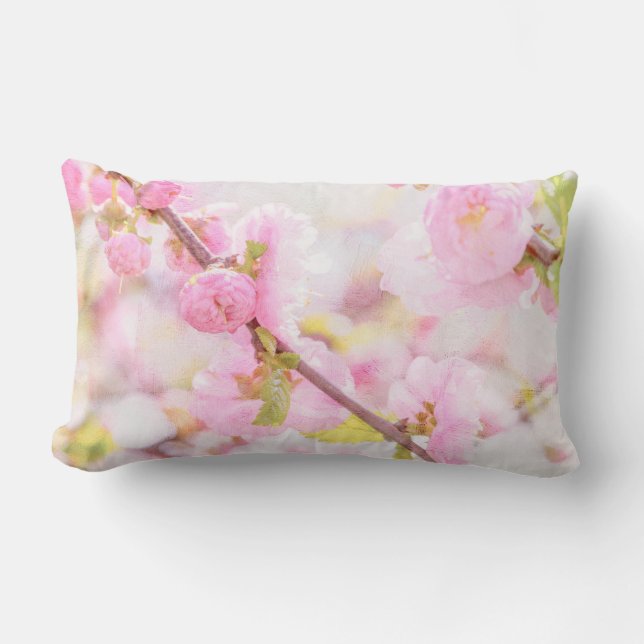 Rosa sakurablommor - Japansk körsbärsblomma Lumbarkudde (Framsida)