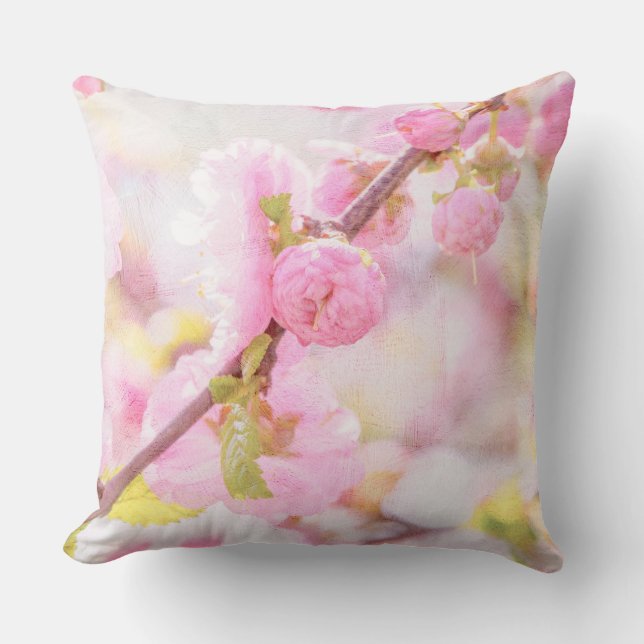 Rosa sakurablommor - Japanska körsbärsblommor Kudde (Framsida)