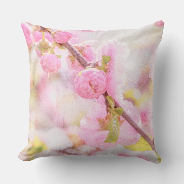 Rosa sakurablommor - Japanska körsbärsblommor Kudde (Framsida)