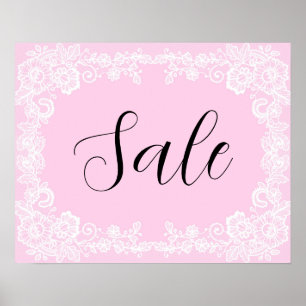 Rosa Sale Sign, Boutique Sale Sign, Detaljhandel Poster