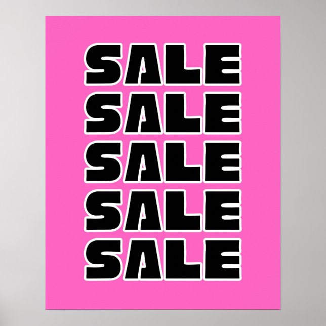 Rosa Sale Sign, Retail Store Signage, Boutique Poster (Framsidan)