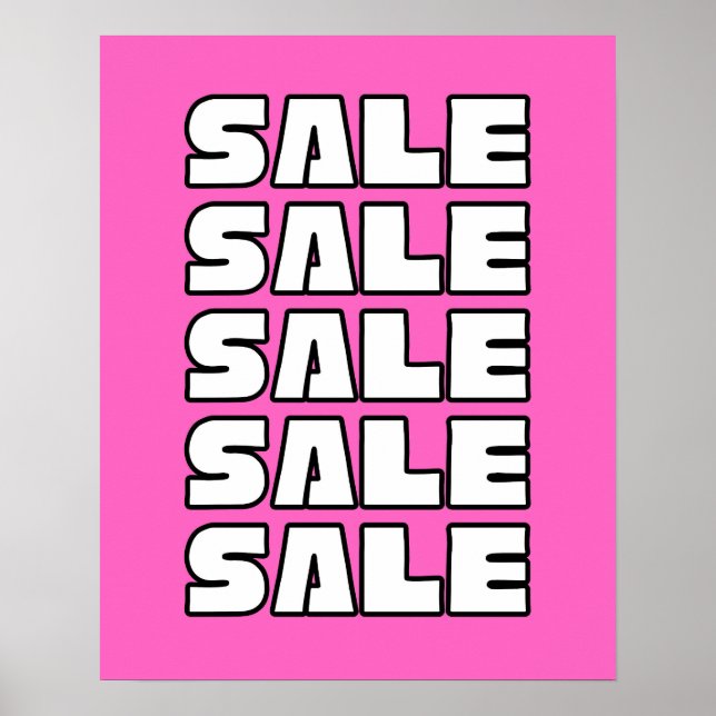 Rosa Sale Sign, Retail Store Signage, Boutique Poster (Framsidan)