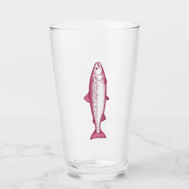 Rosa Salmon Trout Glass for Beer Drinkers Glaskopp (Framsida)