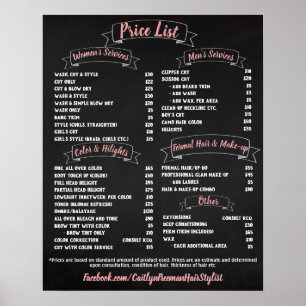 Rosa Salon Pris lista Poster