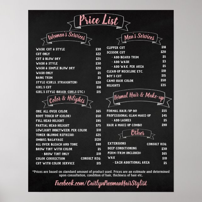 Rosa Salon Pris lista Poster (Framsidan)