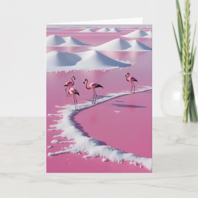 Rosa saltslätter på Bonaire Kort (Framsida)