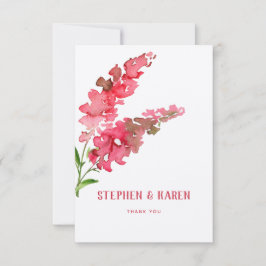 Rosa Salvia Elegant Blommigt Bröllop Tack Kort