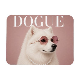 Rosa Samoyed Hund Covergirl Magnet