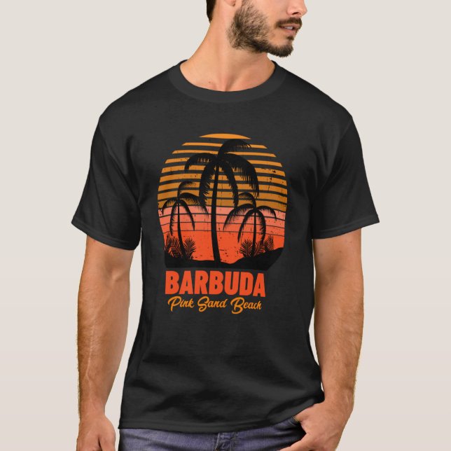Rosa Sand Beach Barbuda T Shirt (Framsida)