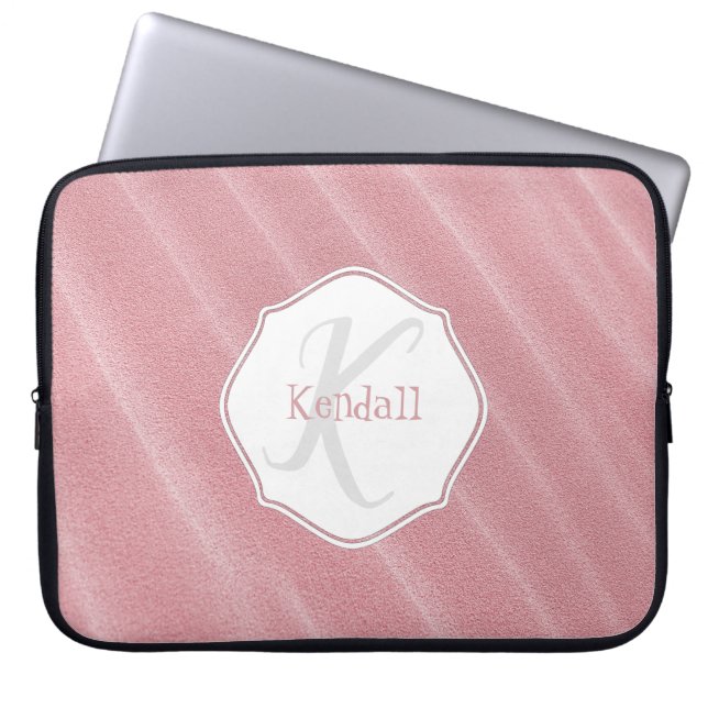 Rosa Sand Ripples Personlig Laptop sleeve (Framsidan)