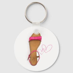 Rosa sandals skor nyckelringen nyckelring