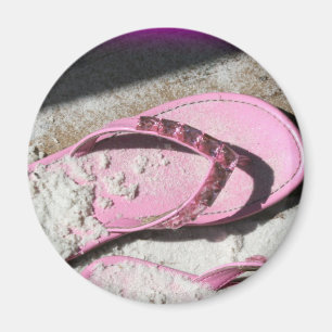 Rosa sandiga flipmisslyckandesandals på Florida Magnet