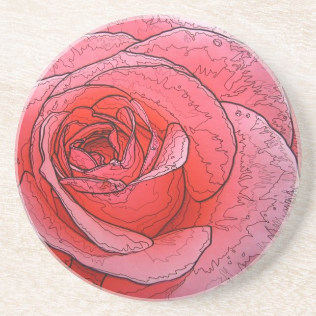 Rosa sandstenkustfartyg för konstnärlig fred underlägg sandsten (Framsidan)
