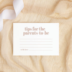 Rosa sandstens typografi Baby Föräldraskap Tips Anteckningskort