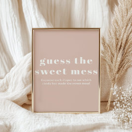 Rosa sandstens typografi Baby Gissa Sött Röde Poster