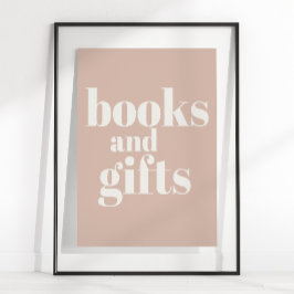 Rosa sandstens typografi baby shower böcker presen poster