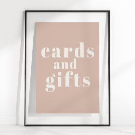 Rosa sandstens typografi baby shower-kort gåvor poster