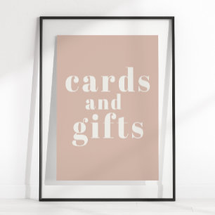 Rosa sandstens typografi baby shower-kort gåvor poster