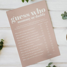 Rosa sandstens typografi Baby Shower Mamma Pappa L Flygblad