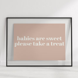 Rosa sandstens typografi Baby Shower present Poster