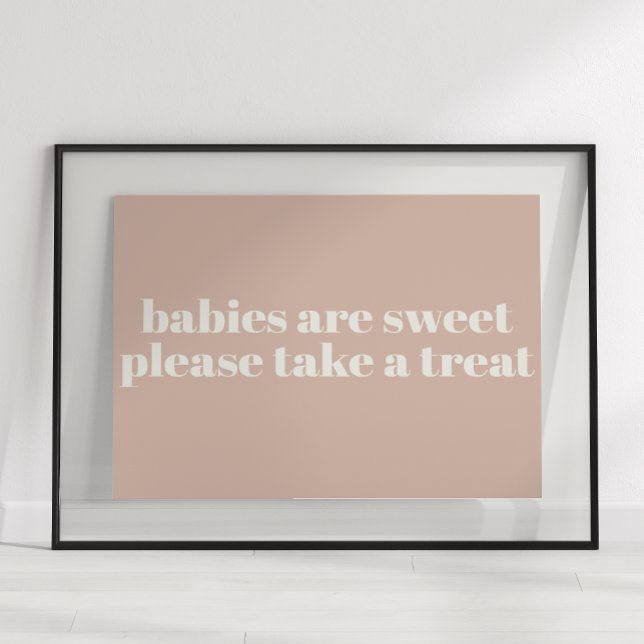 Rosa sandstens typografi Baby Shower present Poster (Skapare uppladdad)