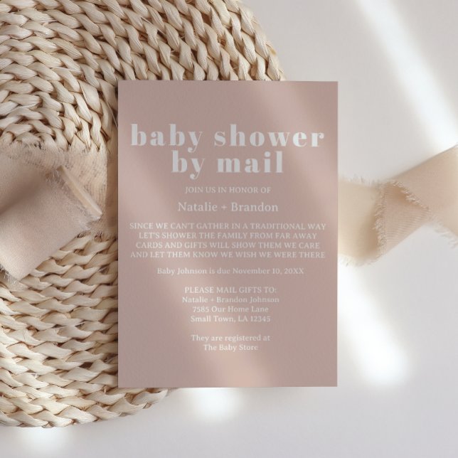 Rosa sandstens typografi via post Baby Shower Inbjudningar (Skapare uppladdad)