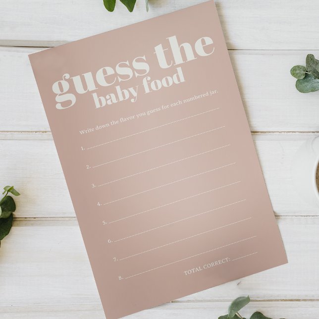 Rosa Sandstone Baby Shower gissar Baby Food Game Flygblad (Skapare uppladdad)