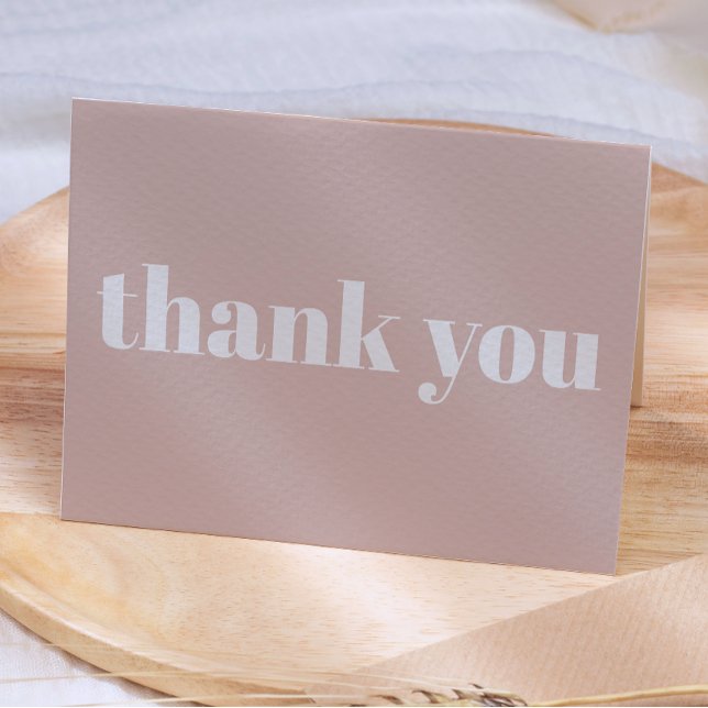 Rosa Sandstone Typography Baby Shower Tack Kort (Skapare uppladdad)