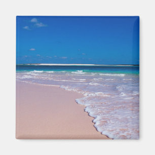 Rosa sandstrand vid Conch Bay, Cat Island, Magnet