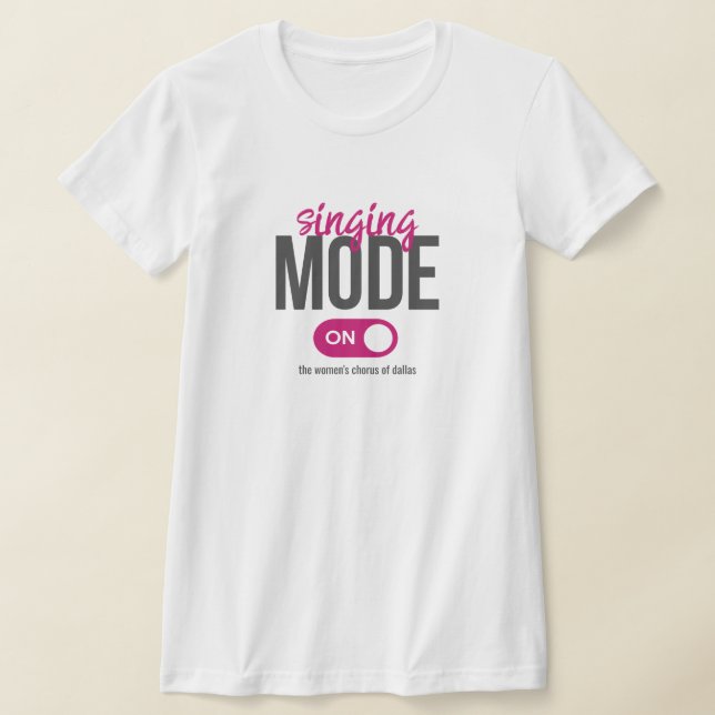Rosa sångläge på t-shirt (Laydown)