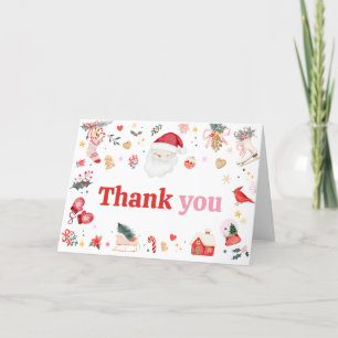 Rosa Santa Baby Baby Shower Tack Kort