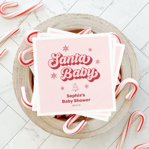 Rosa Santa Baby, julklapp för babykläder Pappersservett