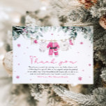 Rosa Santa Baby, Tack för juldagsknappar Inbjudningar<br><div class="desc">Visa din uppskattning med festlig charm genom att använda vår Rosa jultomte Baby Baby Shower Tack You Card! 🎅 Den här söta och lekande designen har barnkläder på en rosa julmatad trasa, perfekt för en helgdag-inspirerad babydusch. De mjuka rosorna i kombination med helgdag gör detta kort till ett tänkbart sätt...</div>