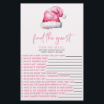 Rosa Santa Find the Guest Baby Shower Game Brevpapper<br><div class="desc">Det här är en Rosa Jultomten Hat Jul Hitta gästbabyvilan. *Hitta gästen - Det här är ett isbrytarspel. Spelet innehåller 15 frågor. Varje gäst kommer att gå runt i duschen för att träffa andra gäster, hitta människor som matchar varje fråga och sedan fylla i deras namn. Den som har det...</div>