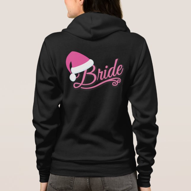 Rosa Santa Hat Bride Sweat Shirt Black T Shirt (Baksida)