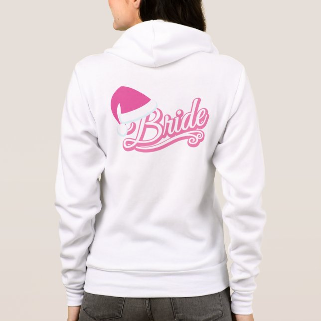 Rosa Santa Hat Bride Sweat vit T Shirt (Baksida)