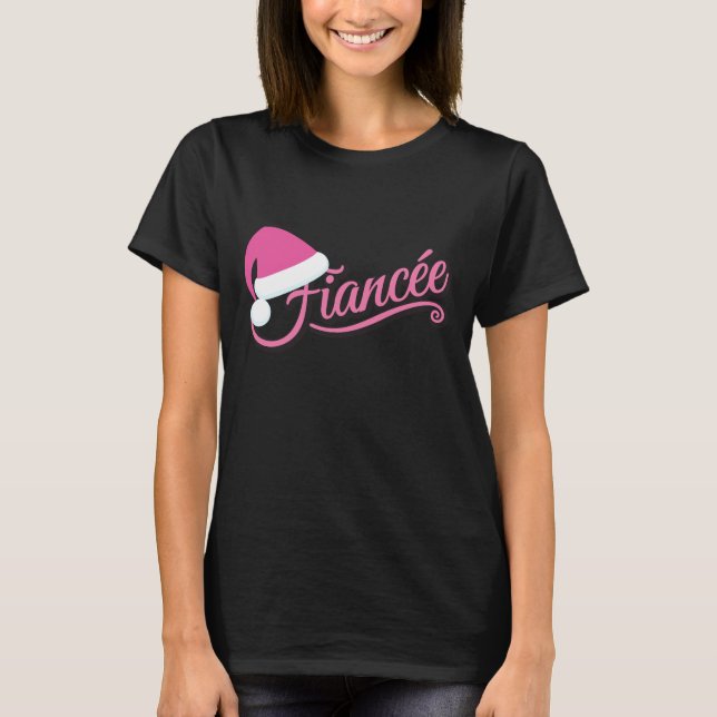 Rosa Santa Hat Fiancée T-Shirt black (Framsida)