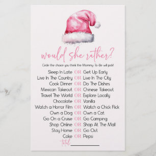 Rosa Santa Hat, skulle hon hellre se babyskammussl Brevpapper