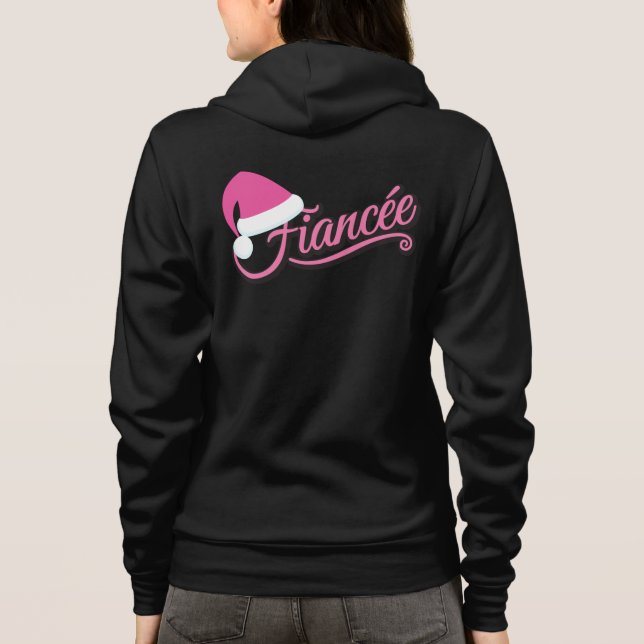 Rosa Santa hatt fästmö sweatshirt svart T Shirt (Baksida)