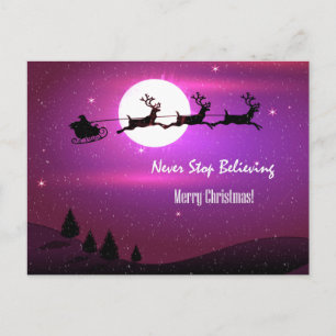 Rosa Santa Sluta aldrig tro på God jul Helg Vykort