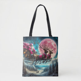 Rosa Santa Traveling the Night Himmel Tote Bag Tygkasse