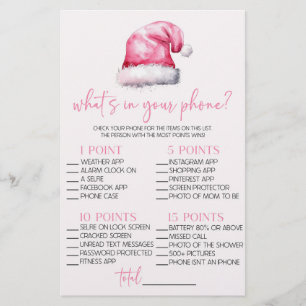 Rosa Santa What's in Your Mobil Baby Shower Game Brevpapper